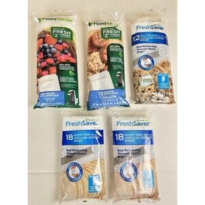 FoodSaver Bag Bundle Assort. Gallon Quart FreshSaver Vacuum Zipper New Old Stock